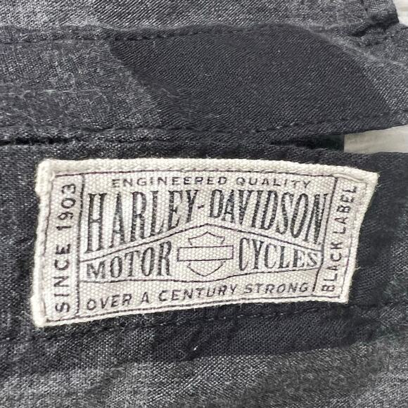 Harley Davidson button up shirt men’s L short sleeve metal buttons front pockets - Picture 6 of 9